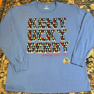 official kentucky derby long sleeve t-shirt blue 100% cotton large since 1875